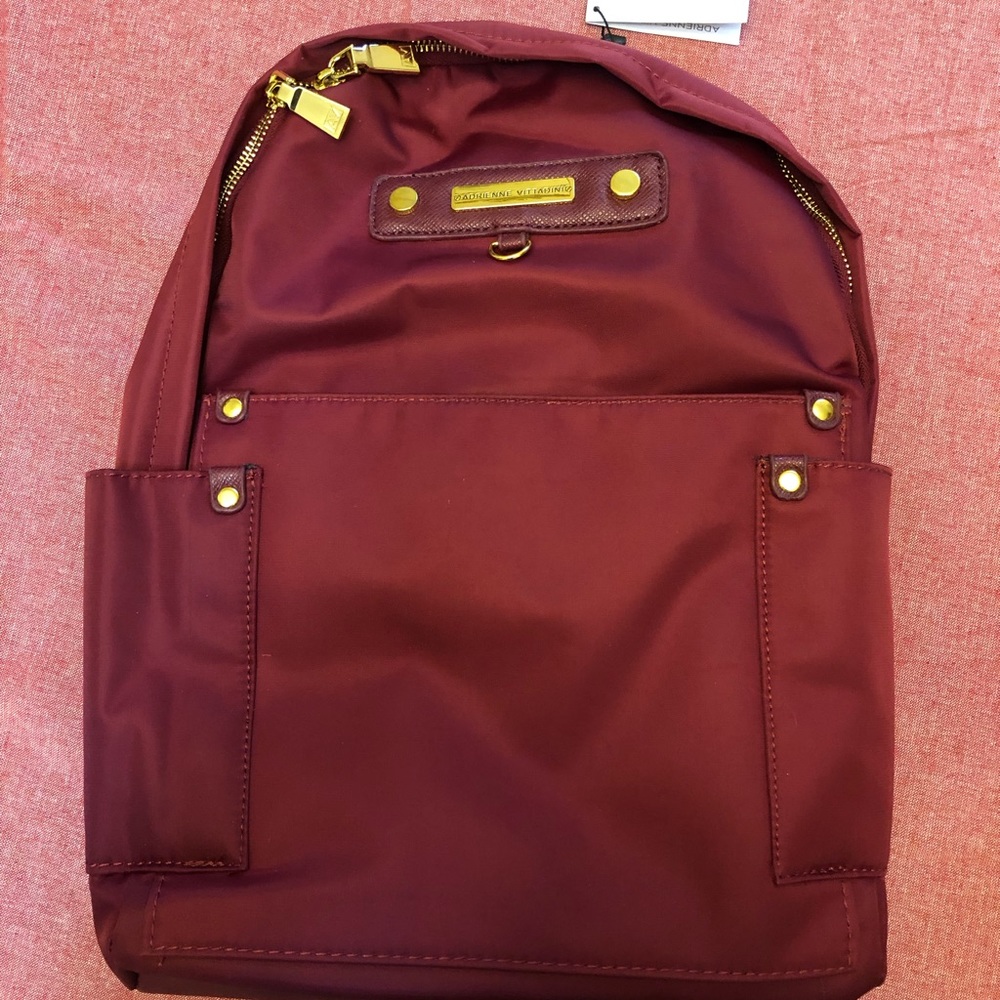 Adrienne Vittadini Travel Light nylon bookbag red